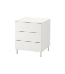 Chest Of 3 Drawers, White/fonnes White